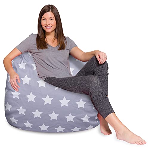 Canvas White Stars on Gray