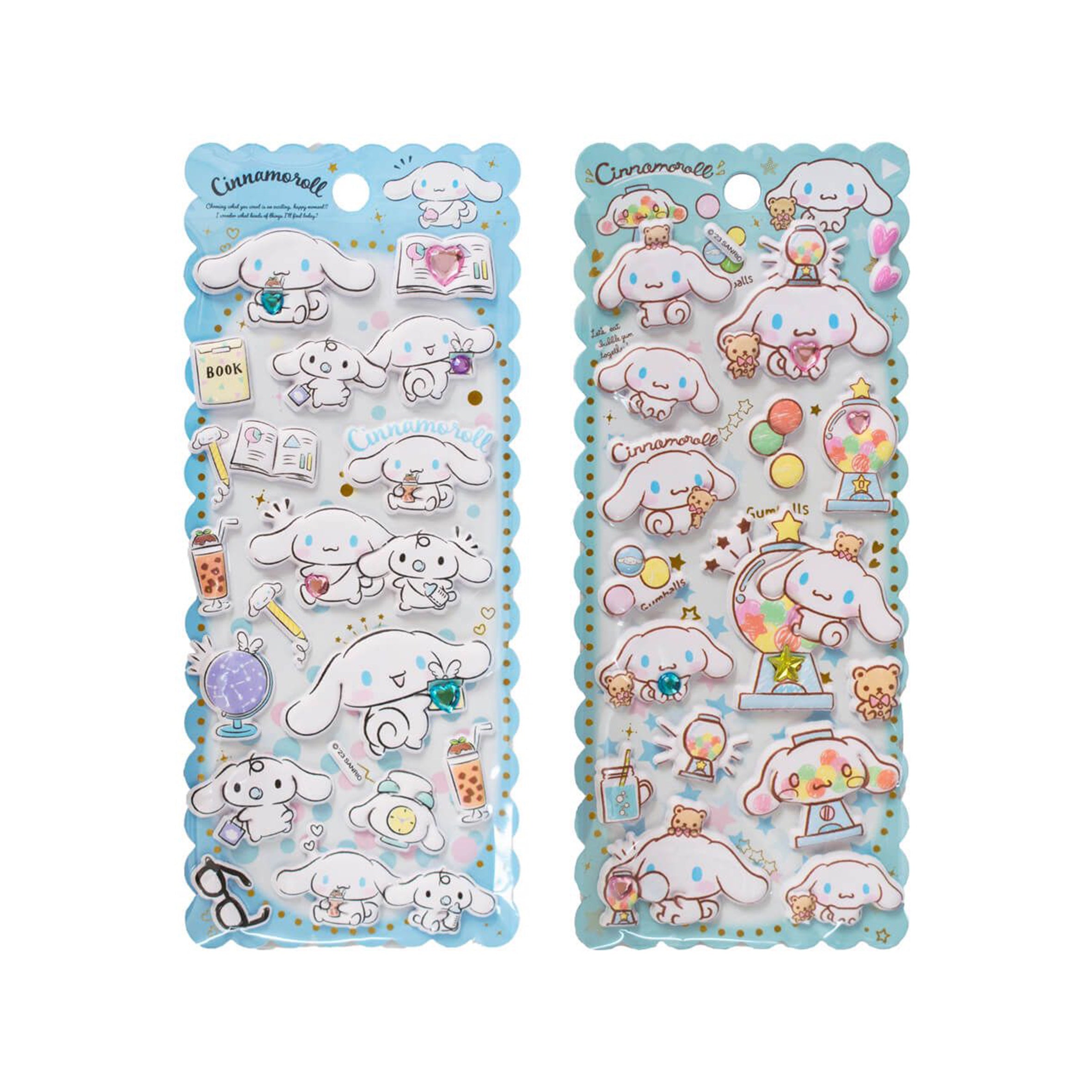 Cinnamoroll Puffy Sticker Sheet - Kawaii Hello Kitty Sanrio Stickers for Planners, Scrapbooks, Laptops & DIY Crafts