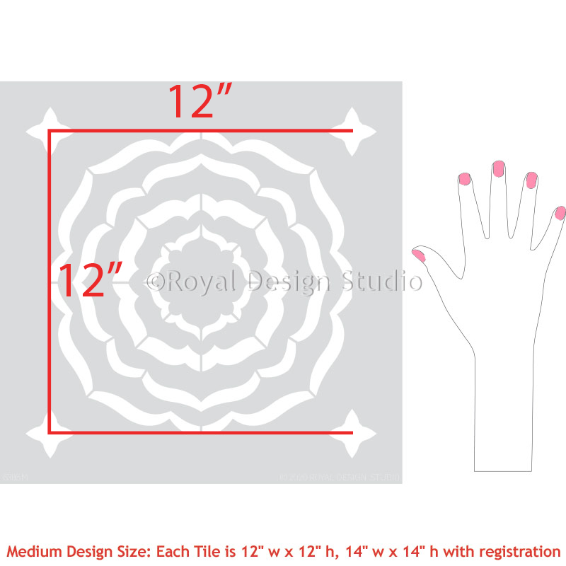 Ripple Effect Tile Stencil - DIY Mosaic Tile Painting Template for Walls, Floors, and Backsplash - Perfect for Home Decor, Bathroom, and Kitchen Renovation Projects