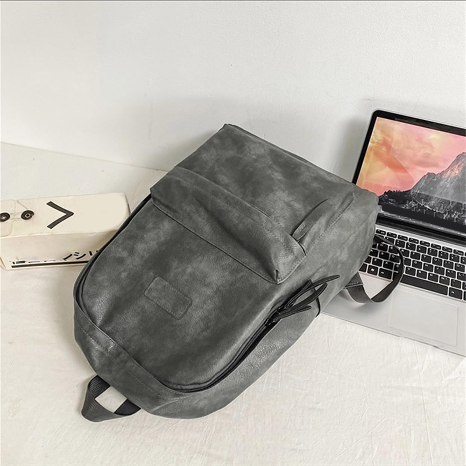 Korean Style PU Leather Backpack for Women & Men - Large Capacity Student School Backpack, Travel Backpack for College, Work & Daily Commute