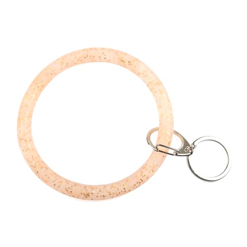 Silicone Hoop Keychain - Glittered Gold