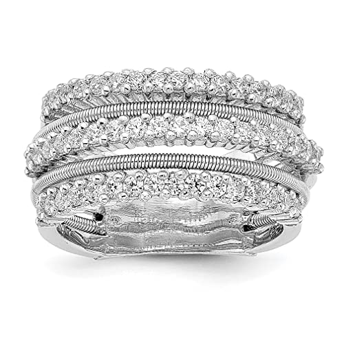 925 Sterling Silver Cubic Zirconia CZ Layered Ring for Women - Elegant Fine Jewelry Gift for Her - Perfect for Anniversaries, Birthdays & Special Occasions