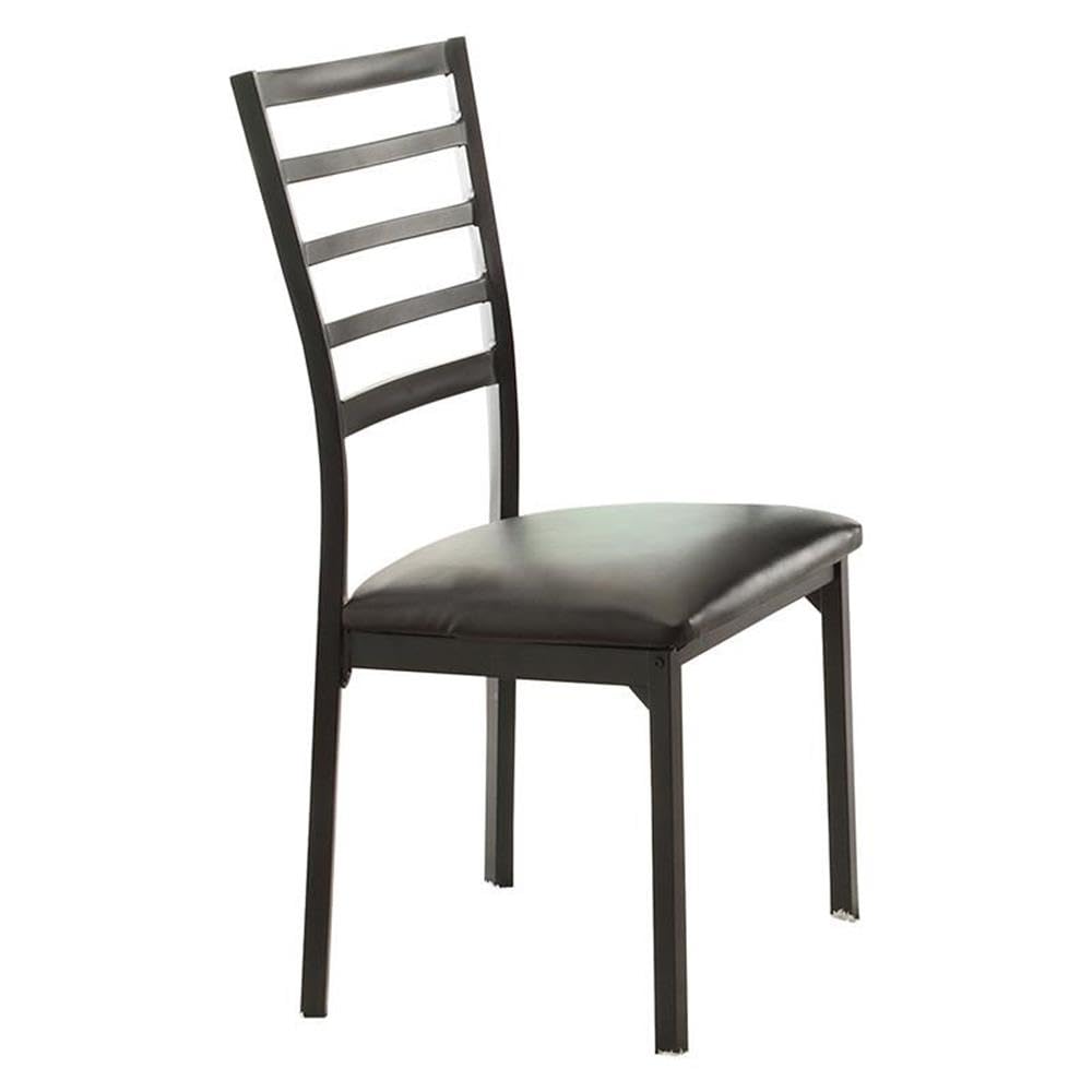 Lexicon Flannery 5-Piece Transitional Metal Dining Set - Black/Brown - Perfect for Indoor/Outdoor Dining, Patio, Garden & Restaurant Use