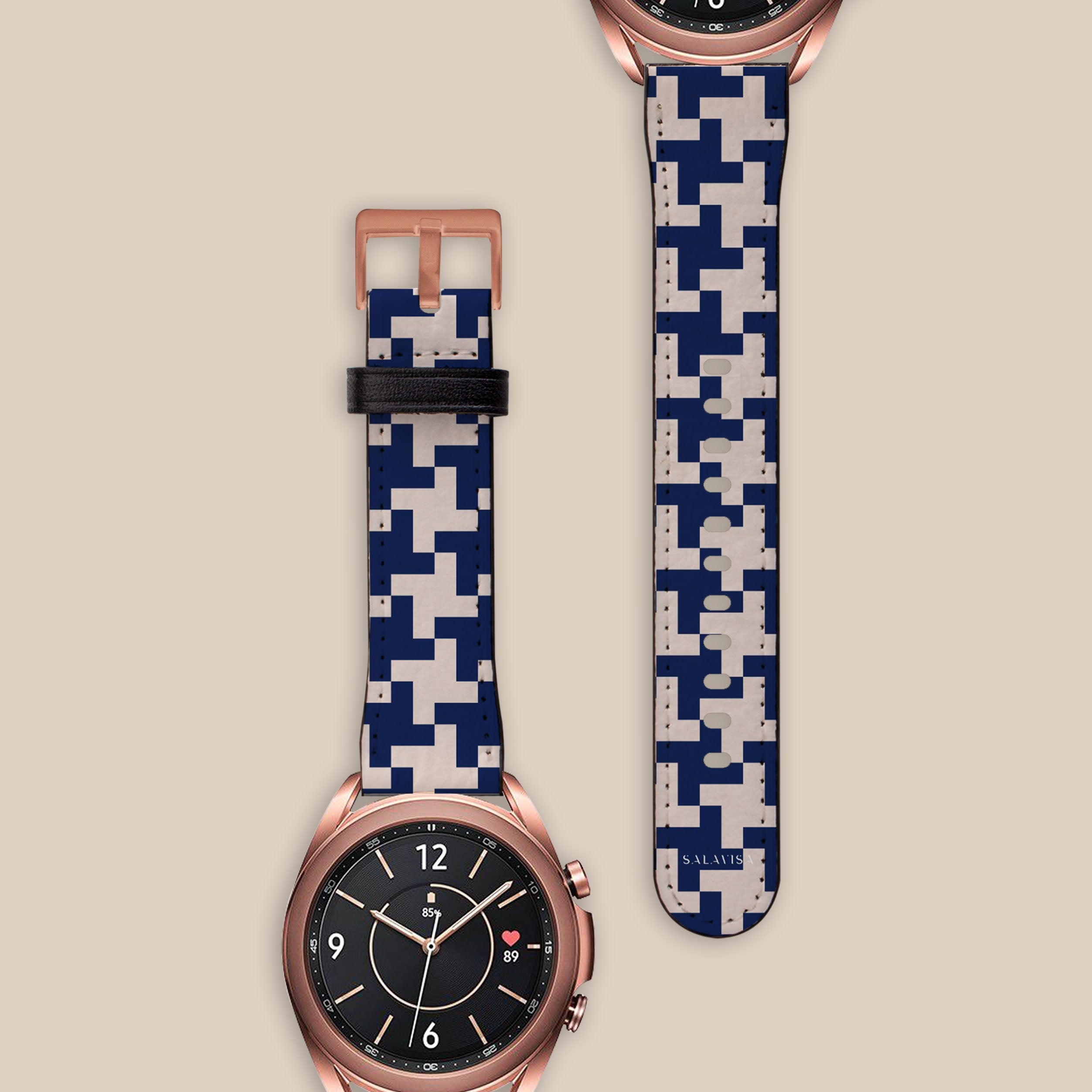 Premium Blue Glen Plaid Galaxy Watch Band - Stylish & Durable Replacement Strap for Samsung Galaxy Watch - Perfect for Work, Gym & Everyday Wear