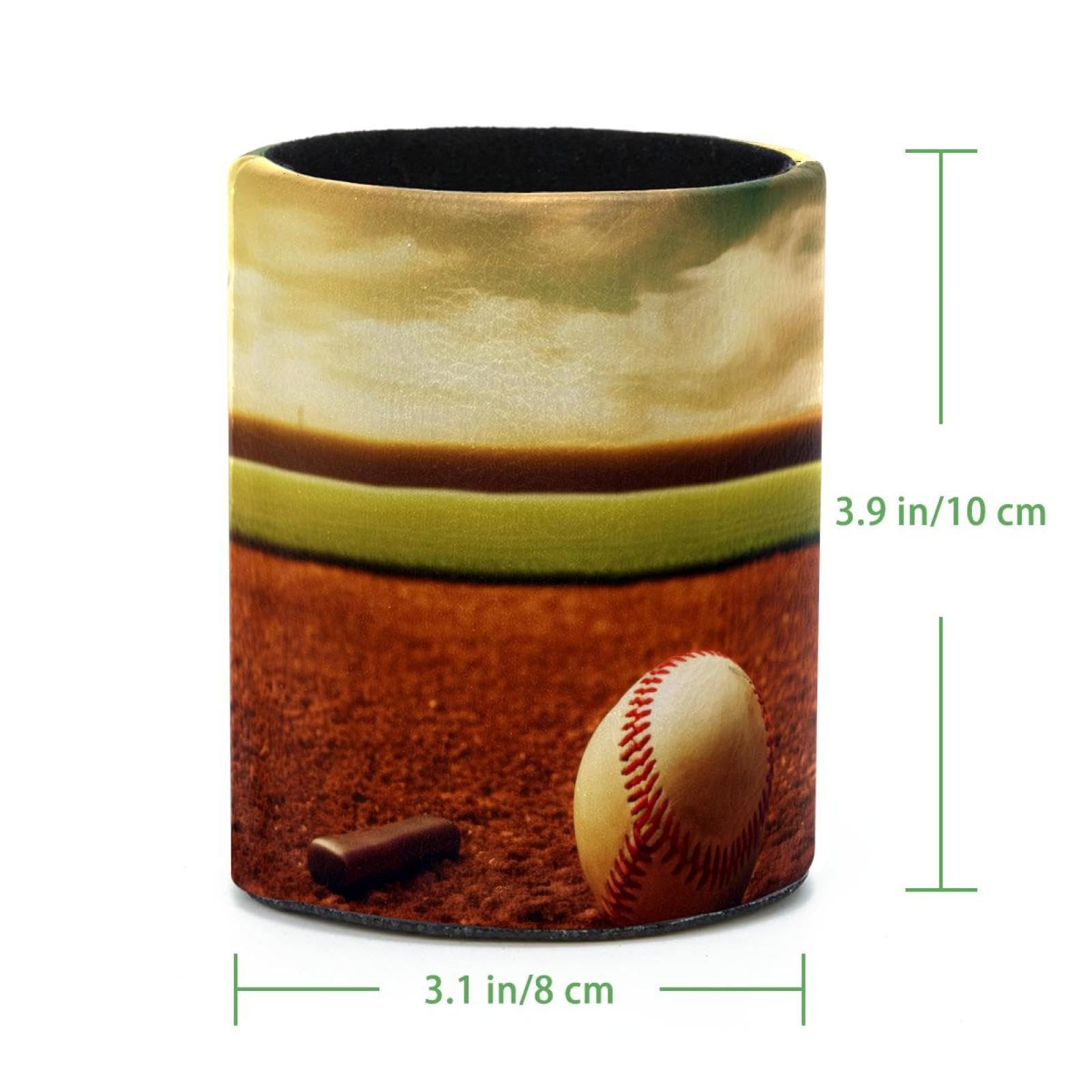 Baseball Themed Pen Holder & Makeup Brush Organizer - Stylish Desk Pencil Cup for Office, School, or Home Decor - Perfect for Baseball Fans, Students & Makeup Lovers