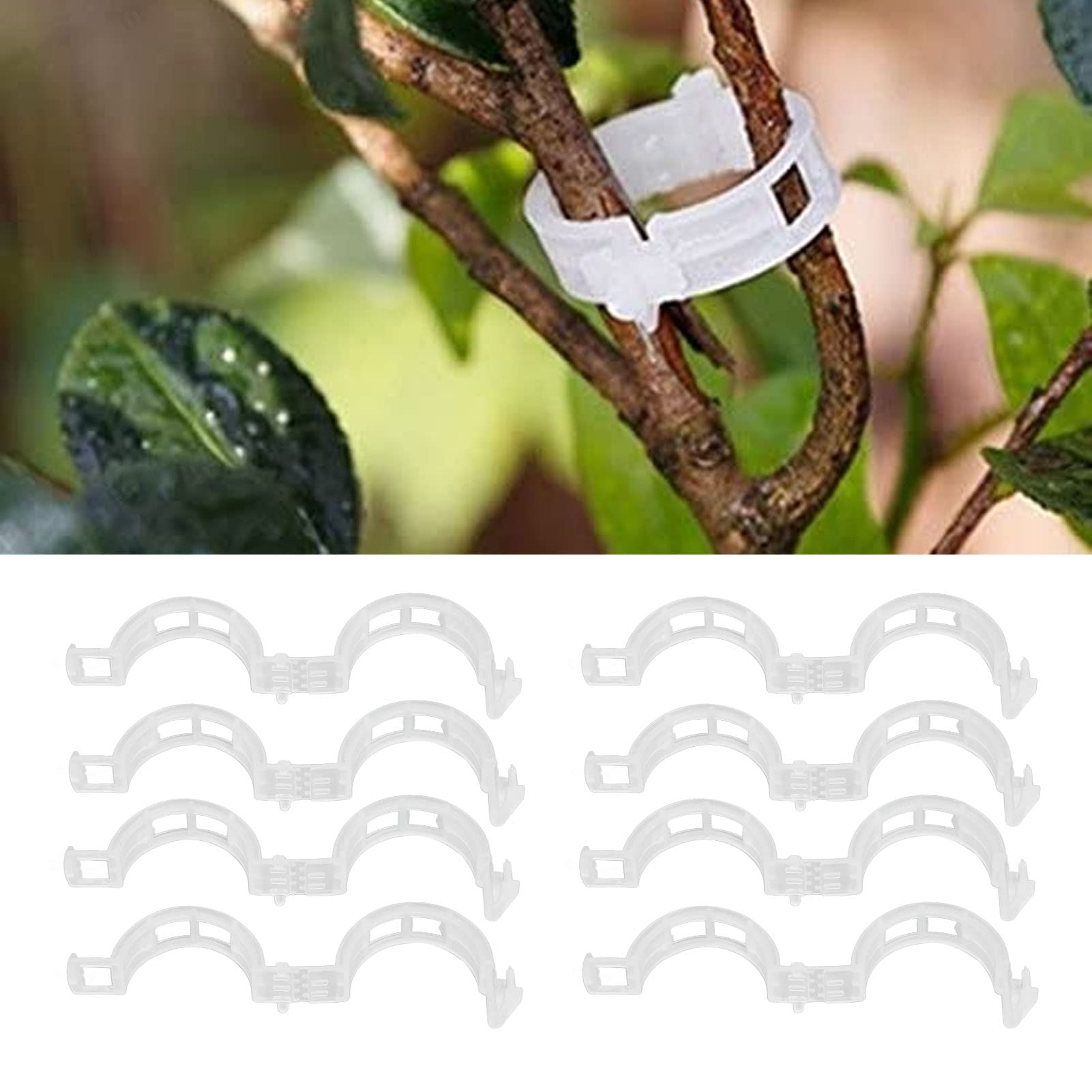 Shanrya 200pcs Garden Plant Clips for Tomatoes, Beans & Vines - Reusable Plastic Clips for Gardening