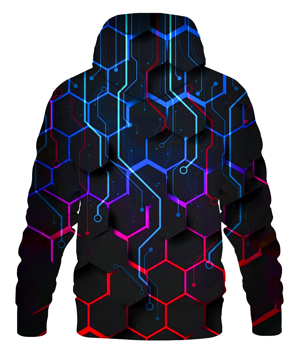 LAIDIPAS 3D Graphic Novelty Hooded Sweatshirt for Men & Women - Cool Pullover Hoodie with Pocket - Perfect for Casual Wear, Street Fashion & Gifts