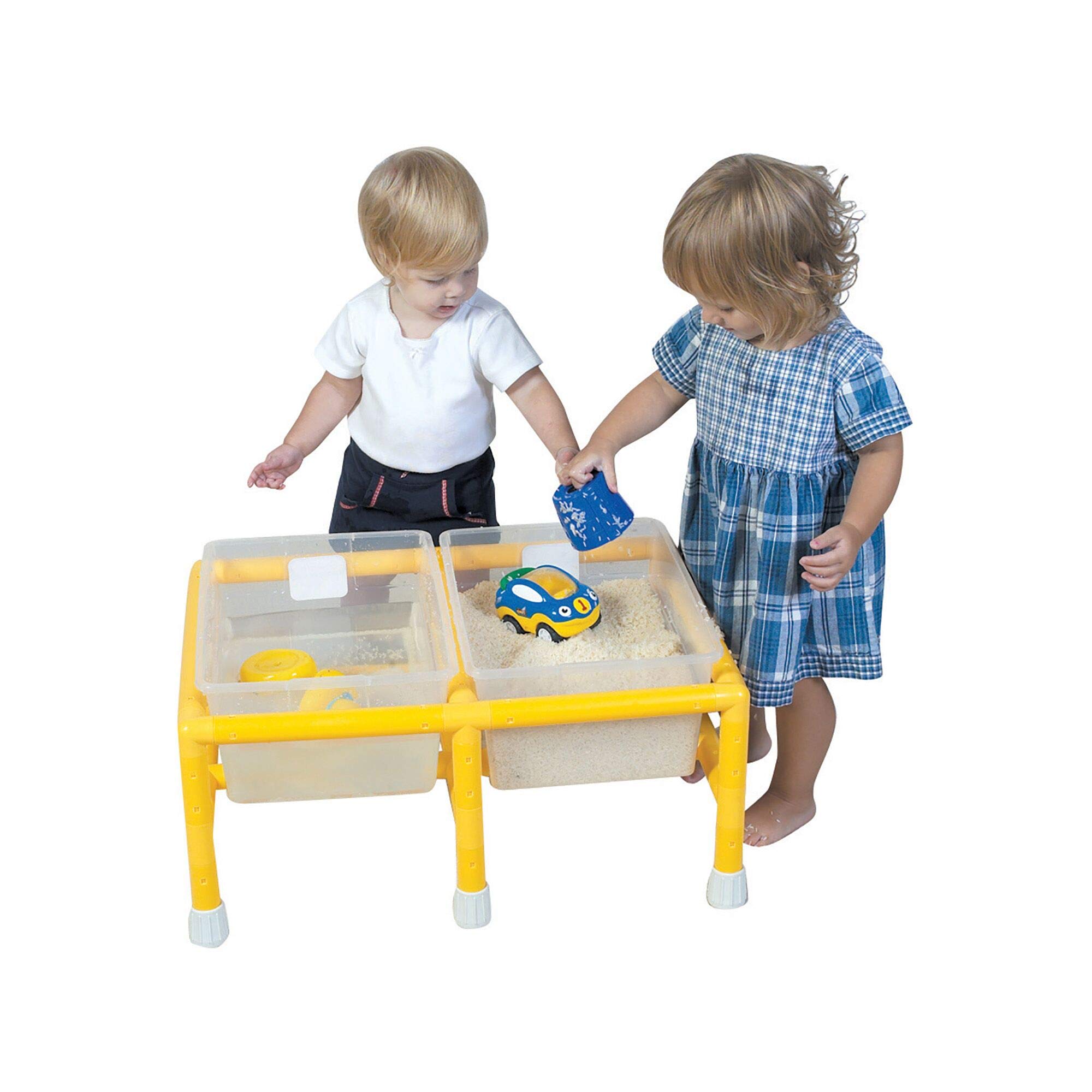 Kids Sensory Table - Mini Double Discovery Sand & Water Play Table for Toddlers | Sensory Activities & Learning Toys | Indoor/Outdoor Play for Preschool & Daycare