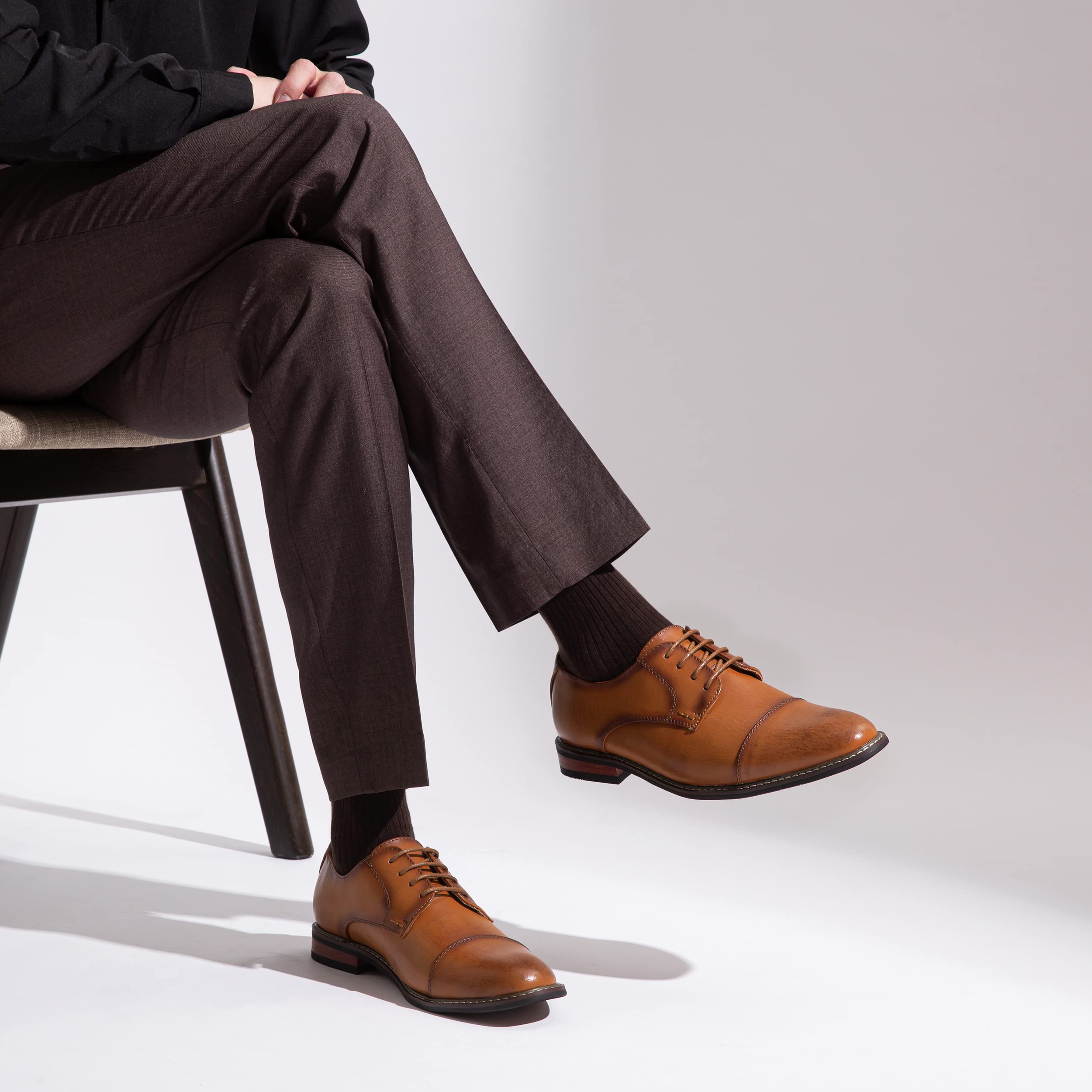 Jousen Men's Classic Oxford Dress Shoes - Formal Business Derby Shoes for Office, Wedding & Professional Events
