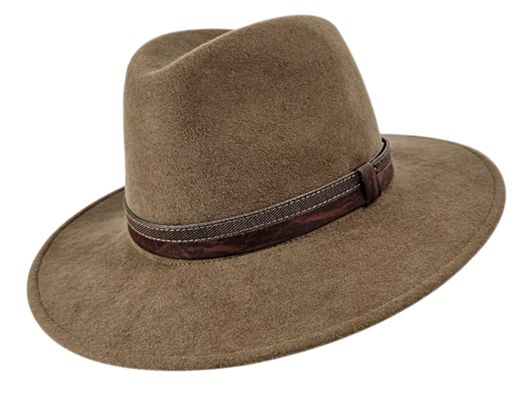 Stanton Wool Unisex Wide Brim Fedora Hat for Men & Women - Classic Acorn Style for Outdoor, Travel, and Fashion Occasions