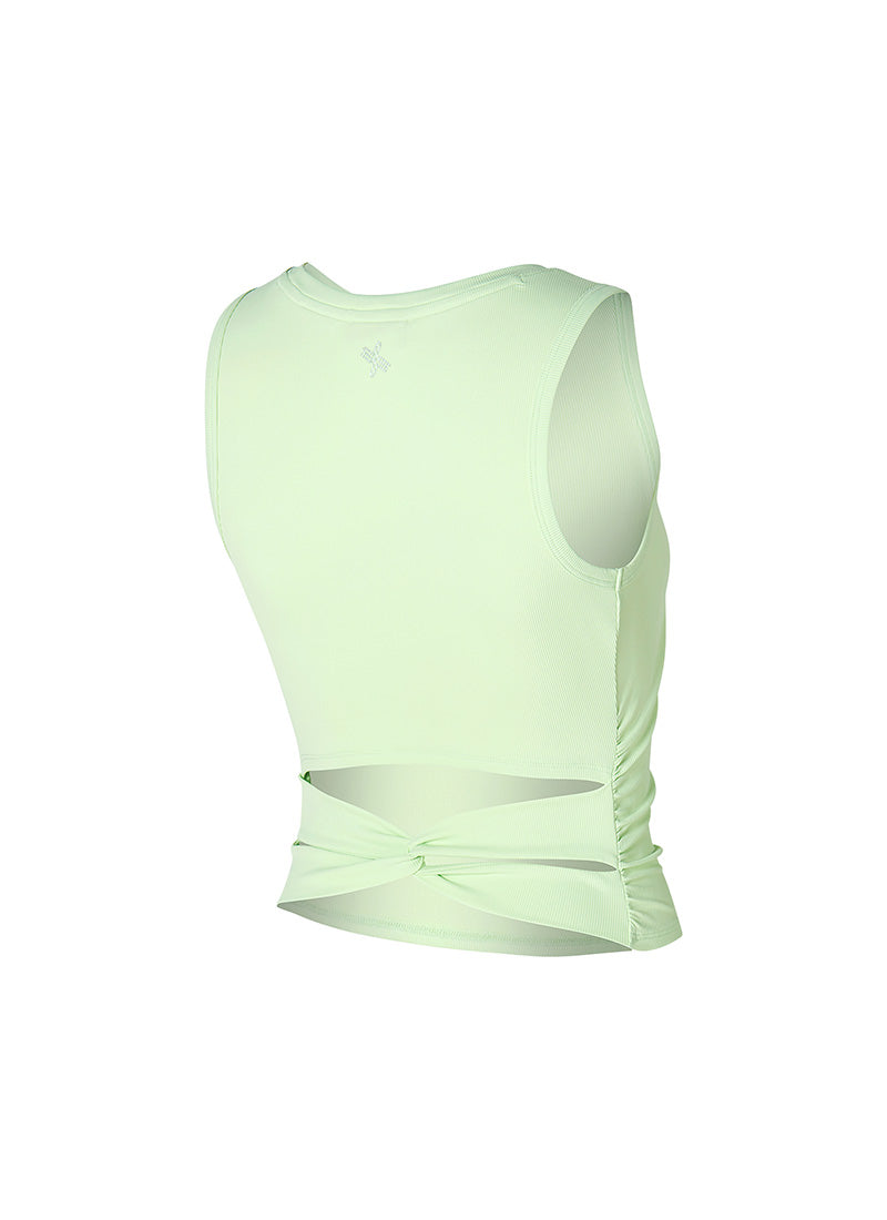 Ribbed Back Twist Sleeveless Top for Women - Trendy Summer Casual Wear - Perfect for Beach, Party & Date Night Outfits