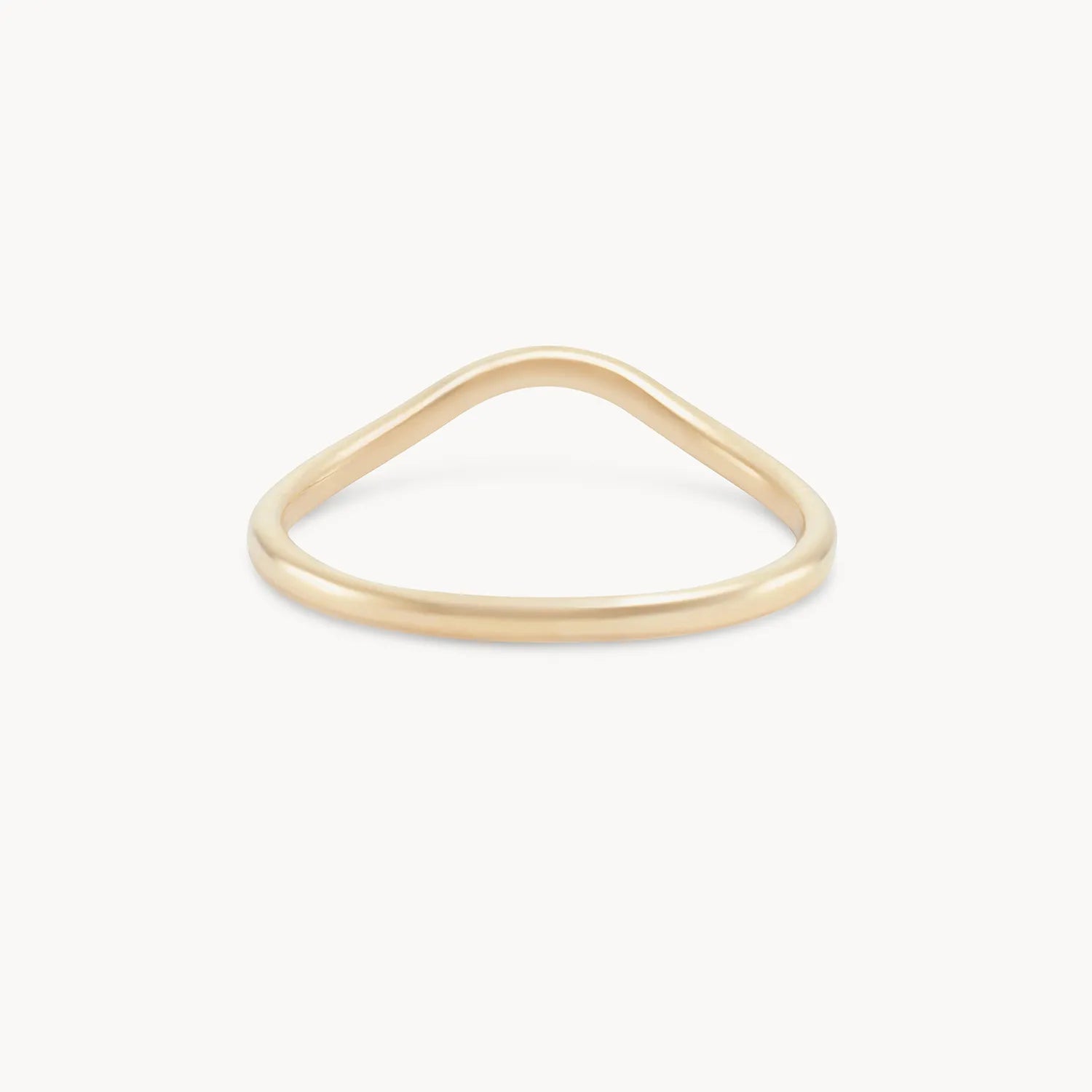 14K Yellow Gold Plain Wave Band Ring - Elegant Minimalist Jewelry for Women, Perfect for Everyday Wear, Gifts & Special Occasions