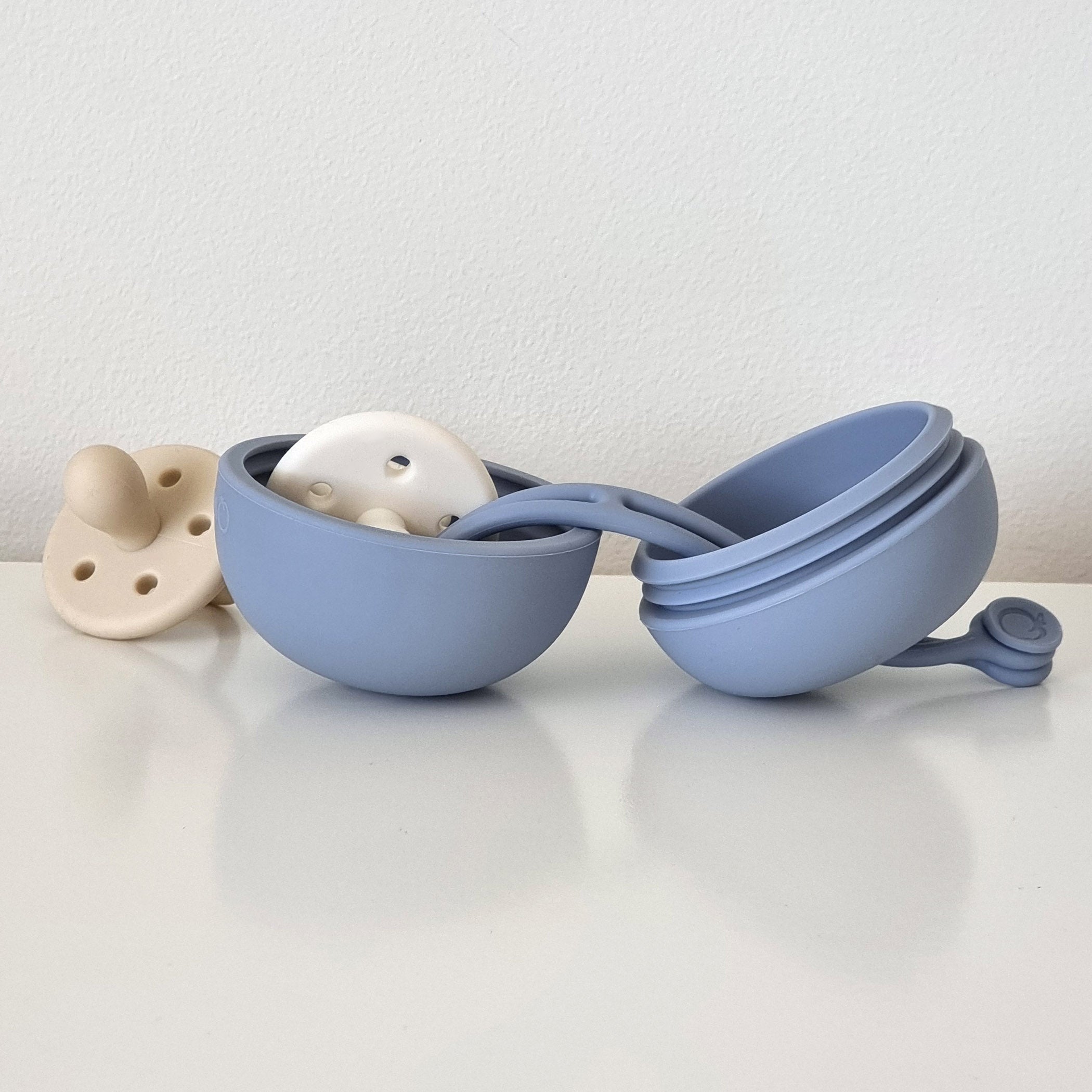 PLUM Soother Pod - Premium Baby Pacifier Holder with Clip, Steel Blue - Perfect for On-the-Go Parents & Toddlers at Home, Park, or Travel