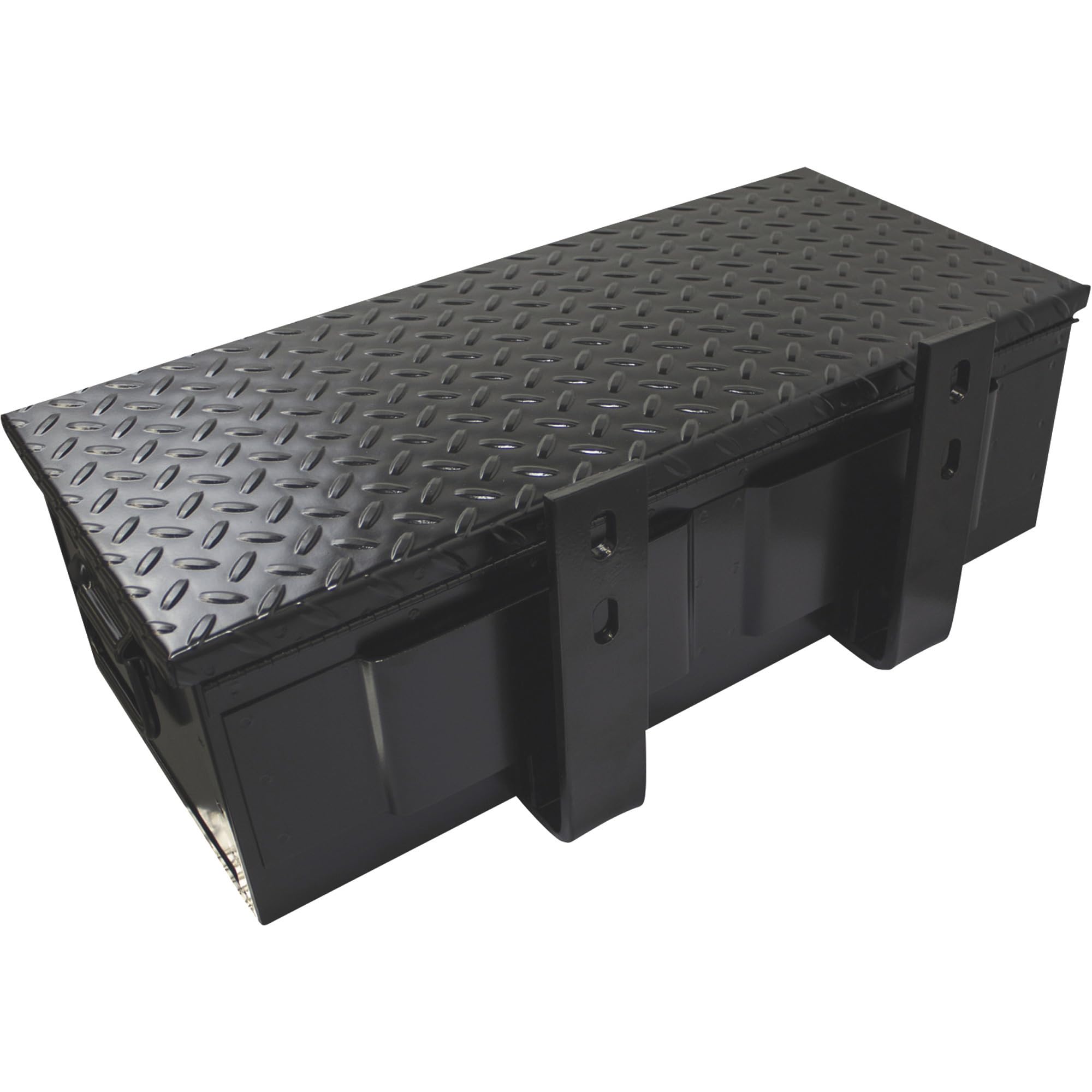 K & M No. 30 Heavy Duty Steel Tractor & Truck Tool Box - Gloss Black with Secure Hasp Latch & Mounting Brackets (Model 1520) - Perfect for Farm Equipment, Work Trucks & Off-Road Vehicles
