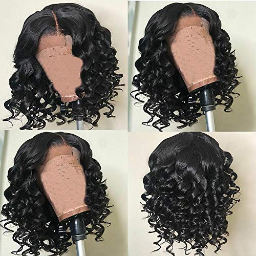 Anisah Short Bob Human Hair Lace Front Wig for Black Women - 14 Inch Brazilian Virgin Hair Wavy Lace Wig with Baby Hair | Natural Look for Daily Wear & Special Occasions