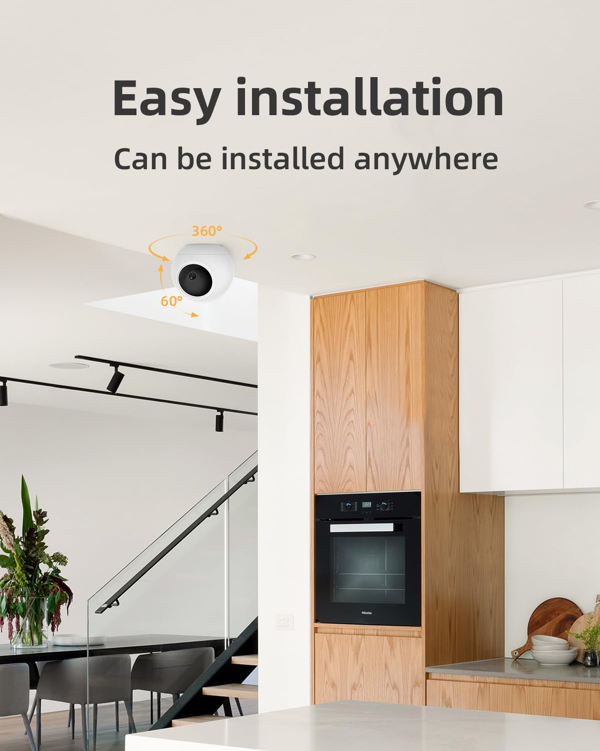 Noorio Indoor Security Camera 2K/4K Pan-Tilt 360° WiFi Camera with Night Vision | Baby Monitor, Pet Camera, Motion Detection | Works with Alexa | Ideal for Home Security, Nursery Monitoring & Pet Watching