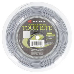 Premium Tour Bite Tennis String Mini Reel - Silver | High-Performance Polyester String for Tennis Rackets | Perfect for Competitive Play & Training Sessions