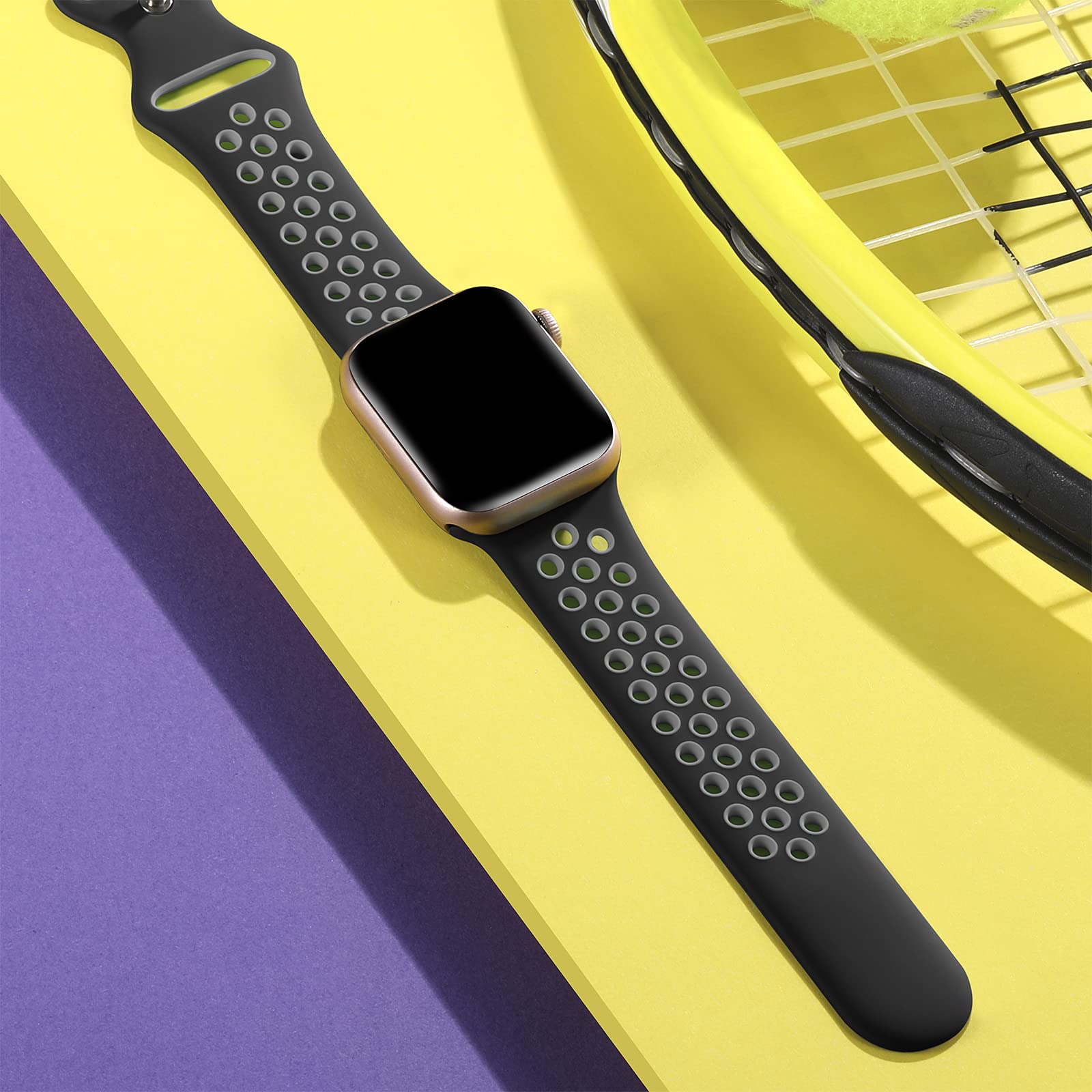 Lerobo Stretchy Nylon Solo Loop Sport Band for Apple Watch 45mm 44mm 42mm - Compatible with Apple Watch SE Series 7 6 5 4 3 2 1 - Soft Adjustable Sport Band for Women & Men - Perfect for Running, Workouts and Everyday Wear