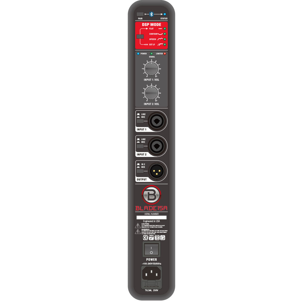 Blastking BLADE15A 15 Inch 1000W Class D Active PA Loudspeaker with DSP Processor - Perfect for Live Music, DJ Performances & Outdoor Events