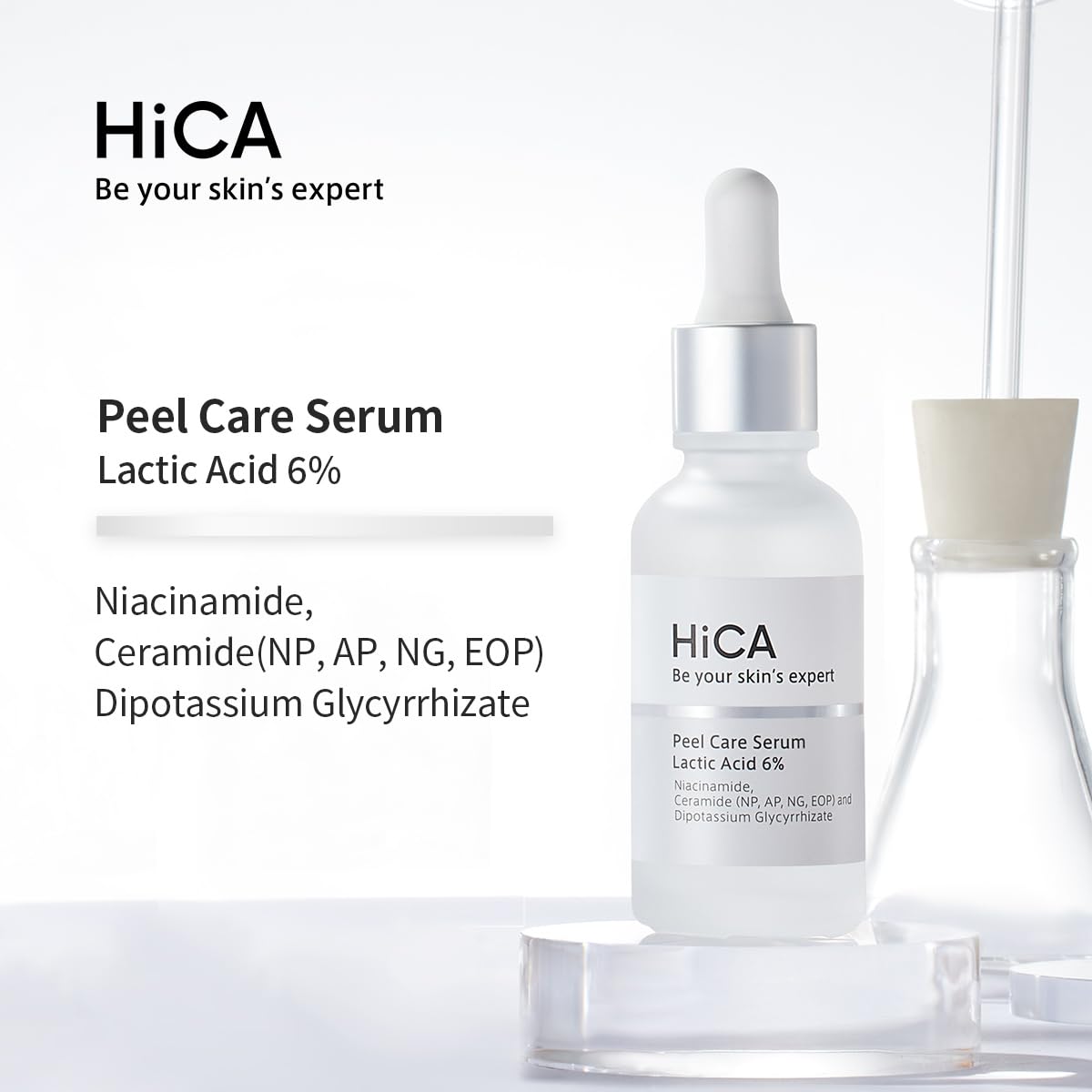 HiCA 6% Lactic Acid Peel Serum - Sensitive Skin AHA Exfoliator for Face Care
