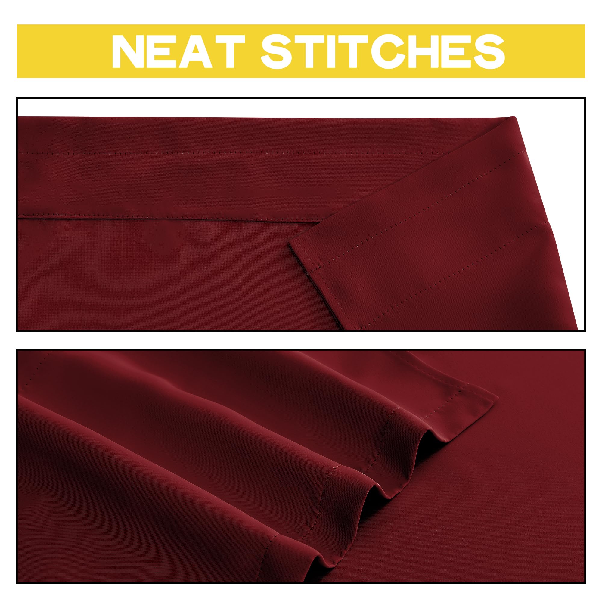 Burgundy Red 16-Inch Christmas Valance - Rod Pocket Blackout Window Curtain for Kitchen, Living Room, Bedroom & Bathroom - 42x16 Inch Single Panel - Perfect for Holiday Decor & Year-Round Home Decor