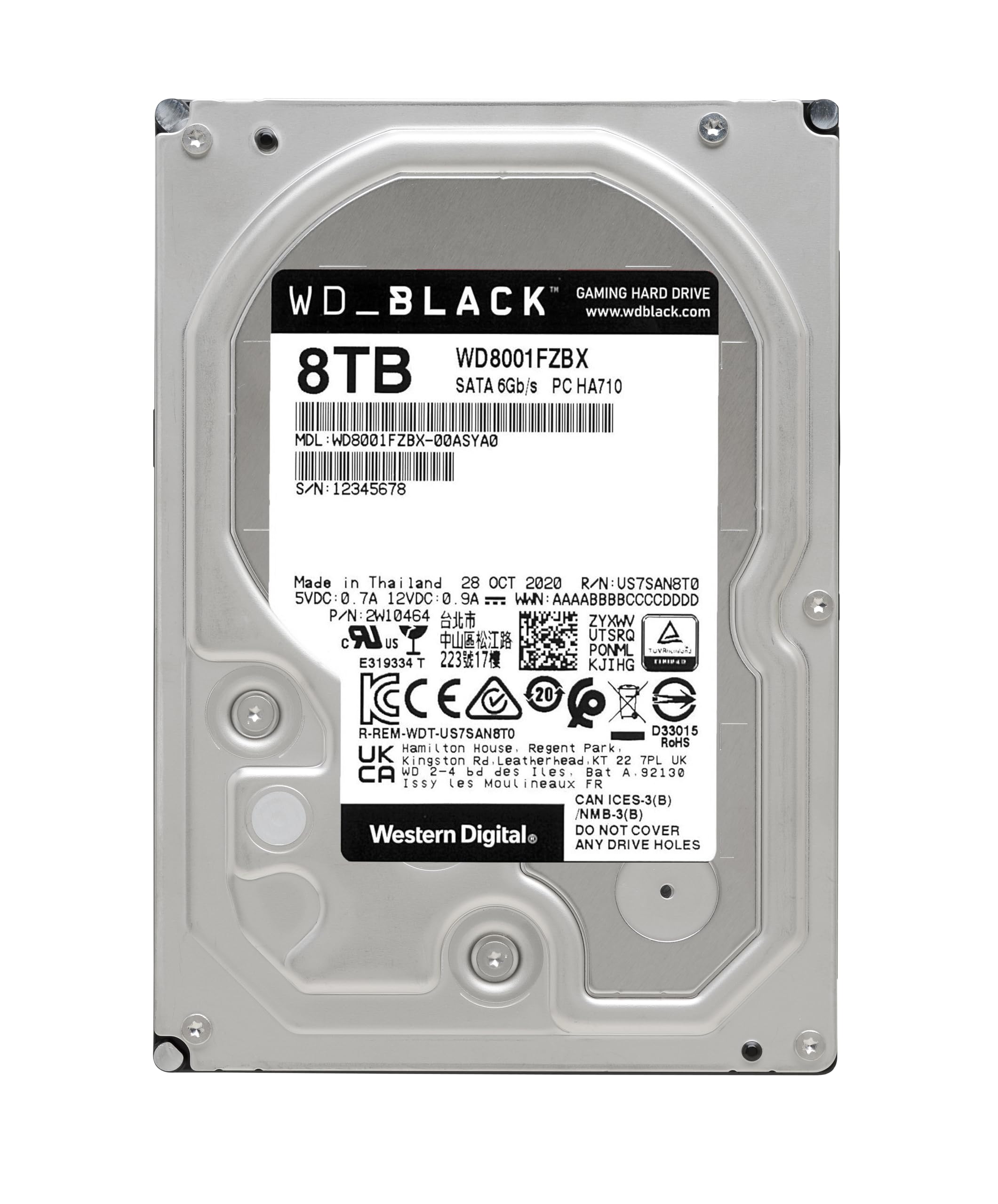 WD_Black 8TB Internal Hard Drive for Gaming - 7200 RPM SATA 6Gb/s 128MB Cache 3.5