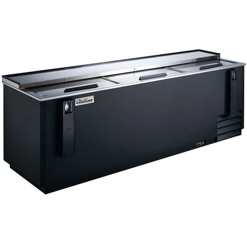 Commercial Black Bottle Cooler - Coldline BBC 95 95 Horizontal Reach-In Refrigerator 27 Cubic Feet for Bars, Restaurants & Convenience Stores