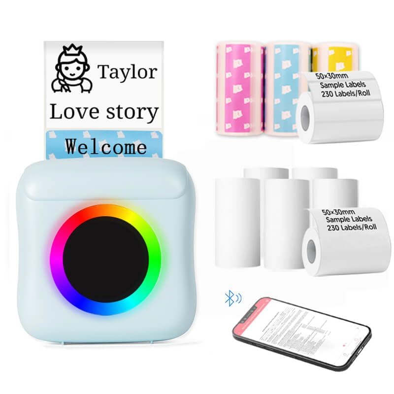 C22 Portable Bluetooth Label Maker Machine with 10 Roll Labels - Wireless Handheld Sticker Printer for Office, Home & Kitchen Organization - Perfect for Pantry, Filing & Storage Labeling