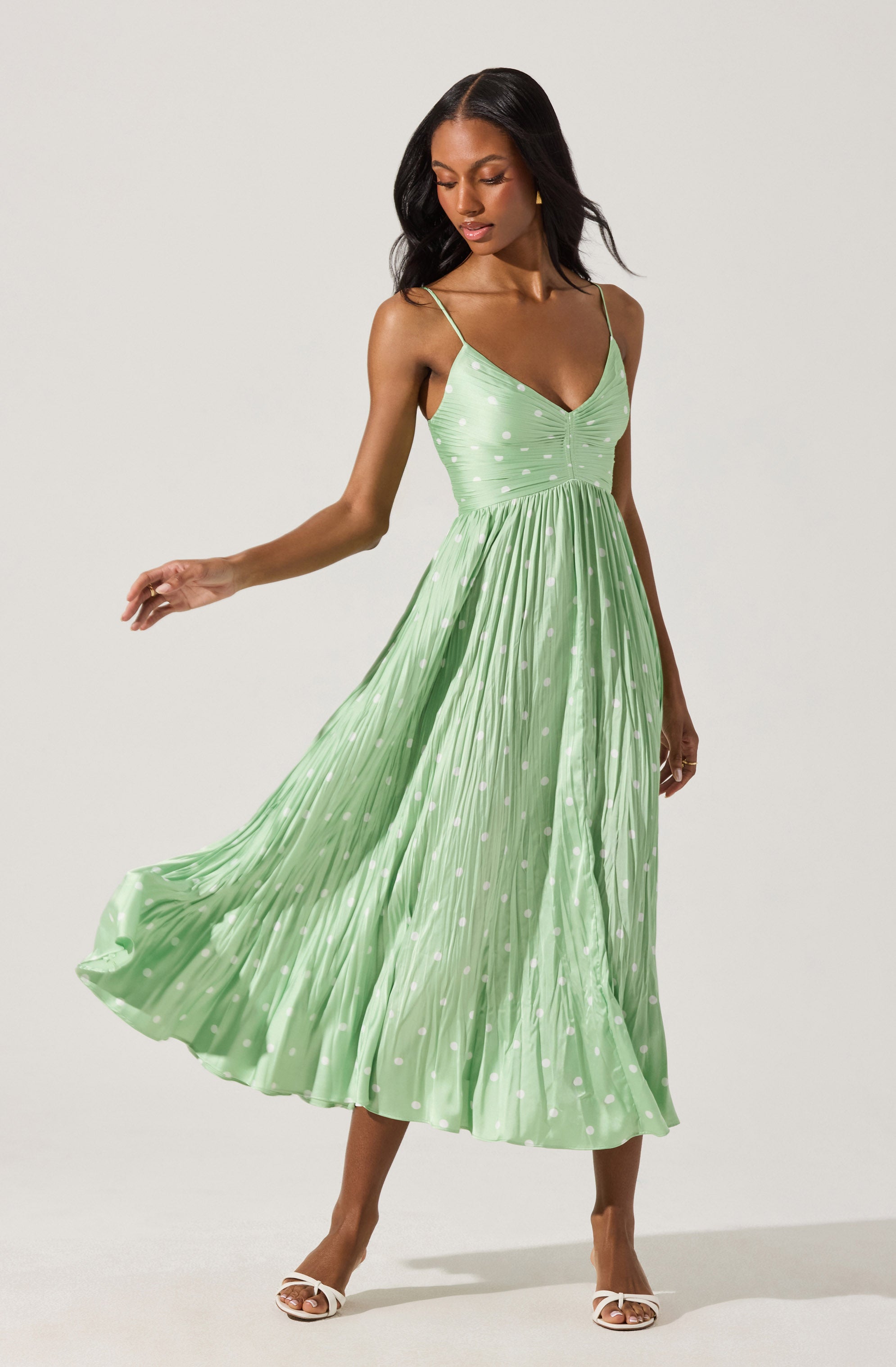 Maeve Printed Pleated Midi Dress - Floral Summer Dress for Women, Casual & Party Wear, Perfect for Beach Vacation, Date Night and Office Outfits