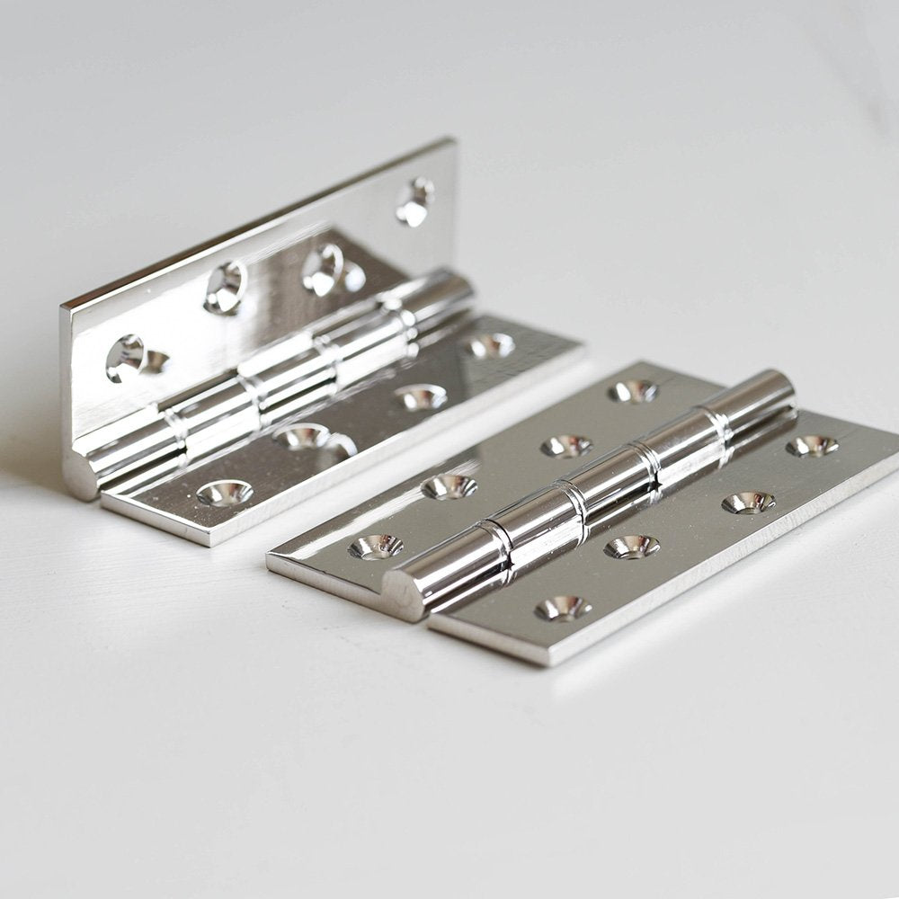 Polished Nickel PBW Butt Hinges Pair - Heavy Duty Door Hinges for Cabinets, Furniture & Interior Doors - Smooth & Durable Hardware for Home Improvement Projects