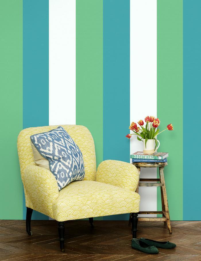Cross The Line Teal Green Wallpaper by Wallshoppe - Modern Peel & Stick Wallpaper for Bedroom, Living Room, and Office Decor