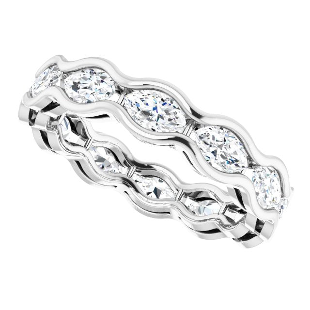 2.40 Carat Marquise Diamond Eternity Ring for Women - Wedding, Engagement, Anniversary Gift - Dazzling Stackable Band for Special Occasions