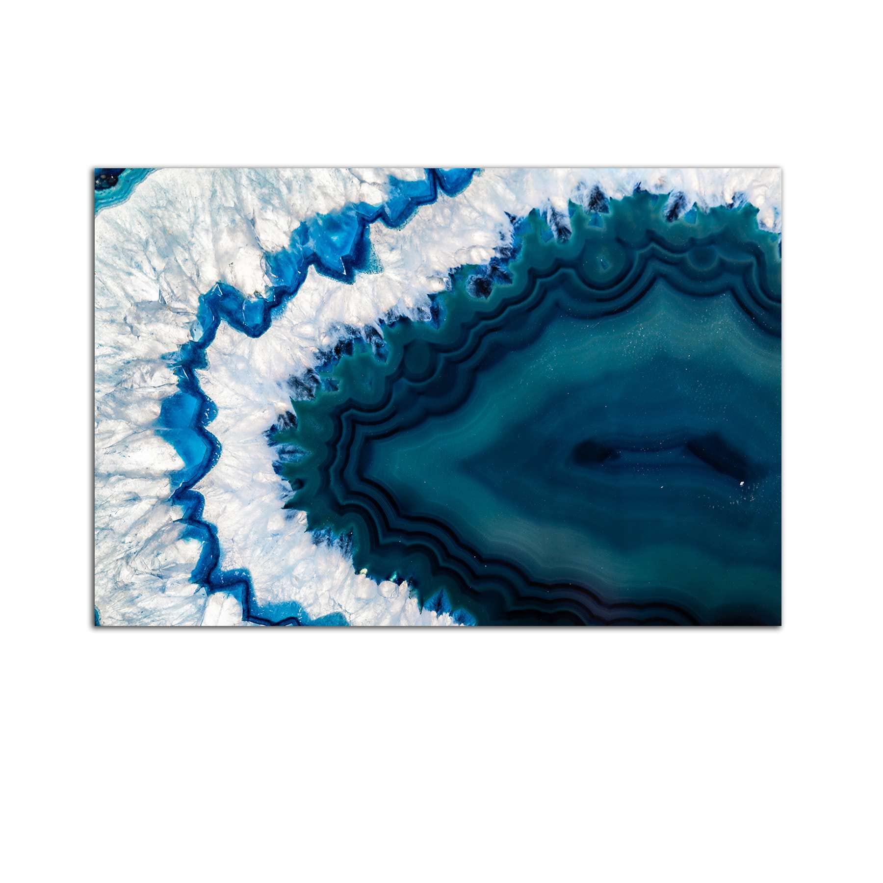 Startonight Blue Agate Wall Art - 24x36 Inch Tempered Acrylic Glass Decor for Living Room, Bedroom & Office - Modern Geometric Nature-Inspired Home Decor