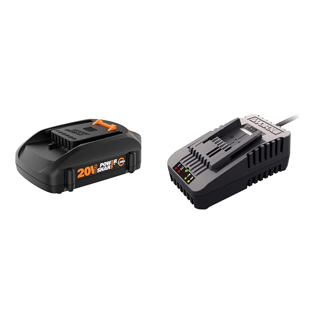 WORX 20V PowerShare Cordless Tool Battery & Fast Charger Kit - Perfect for Drills, Saws & Outdoor Power Tools
