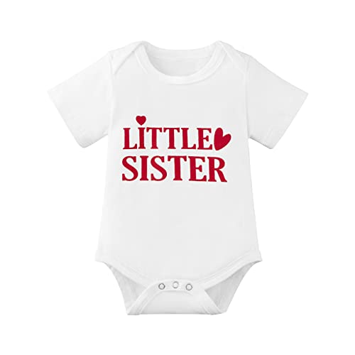 EFINNY Big Sister & Little Sister Matching Outfits - Short Sleeve T-Shirt & Romper Set for Baby Girls, Toddlers & Kids | Summer Sibling Clothes for Family Photos & Special Occasions