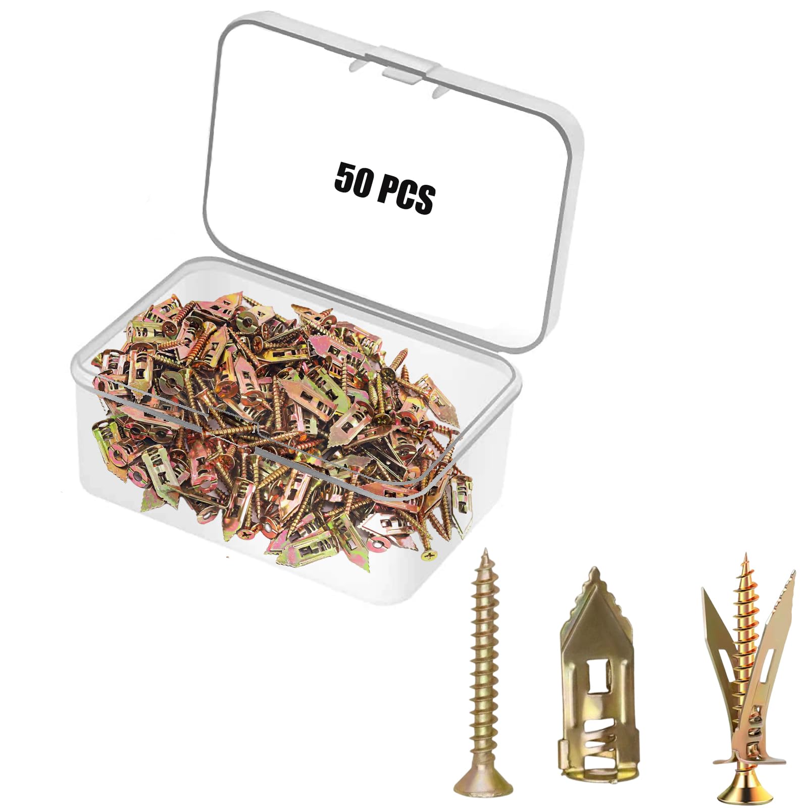 50 PCS Heavy Duty Self Drilling Drywall Anchors with Screws Kit - 0.47