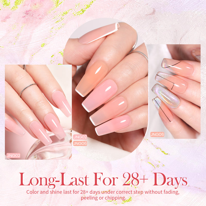 Pink Nude Jelly Gel Polish 15ml - Long Lasting Nail Polish for Manicure & Pedicure - Perfect for Salon, Home Use & Special Occasions