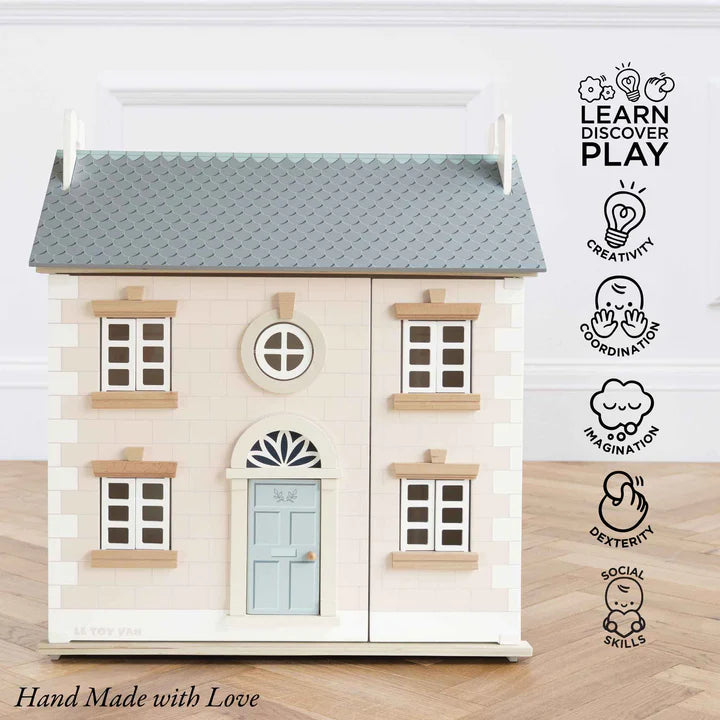 Bay Tree Wooden Dolls House - Handcrafted Wooden Dollhouse for Kids, Perfect for Imaginative Play & Room Decor