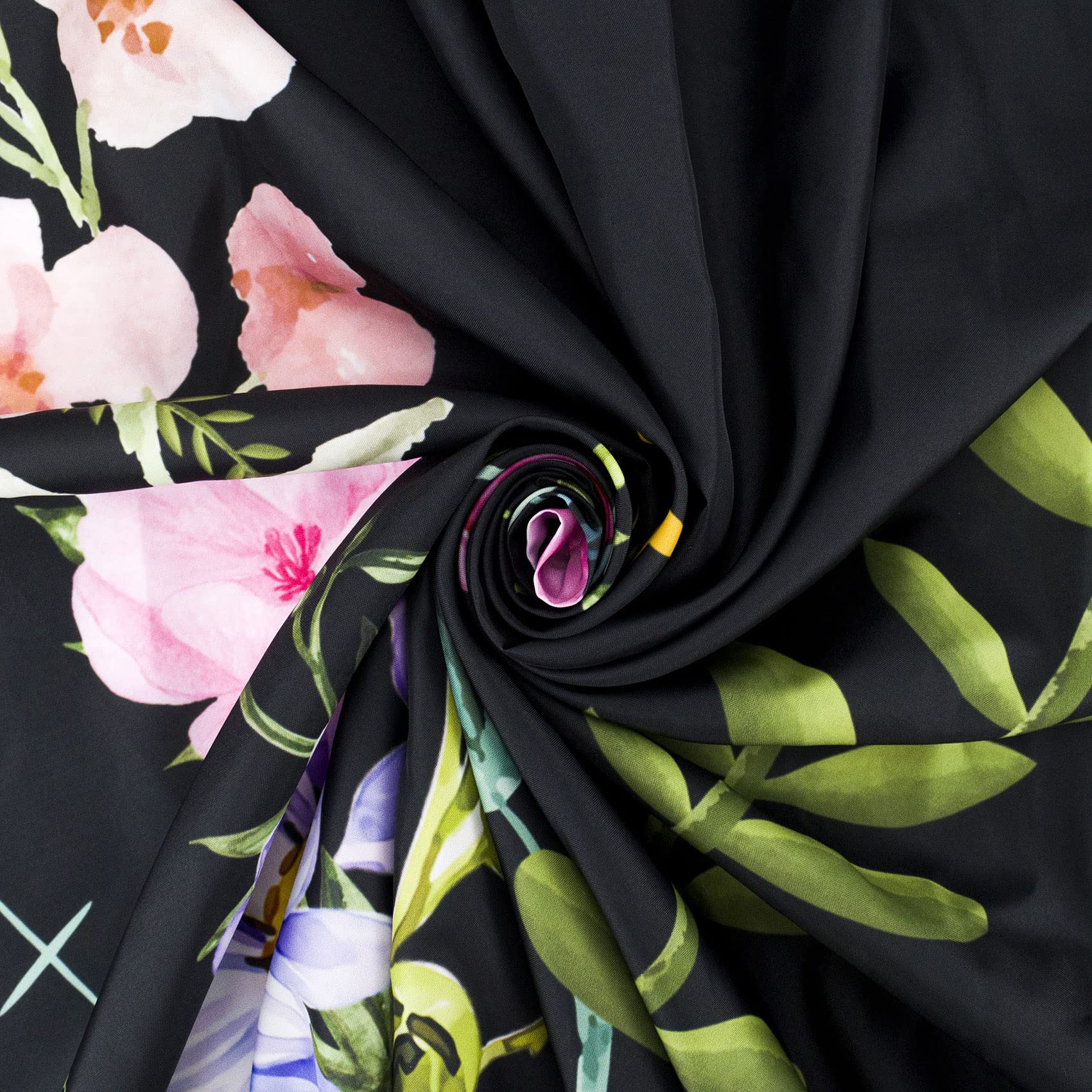 LB Dark Green Palm Leaf Shower Curtain with Pink Tropical Flowers - Waterproof Washable Fabric Bathroom Decor (72x78 inches) - Perfect for Tropical, Boho & Jungle Theme Bathrooms