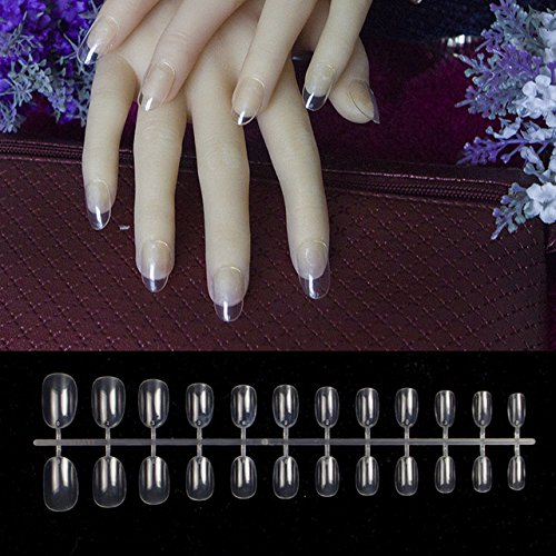 24Pcs Short Fake Nails - Sky Blue, Soft Pink, Nude & Red Artificial Nails with Oval Head, Full Cover Candy Color False Nail Tips for Women | Perfect for Daily Wear, Parties & Special Occasions