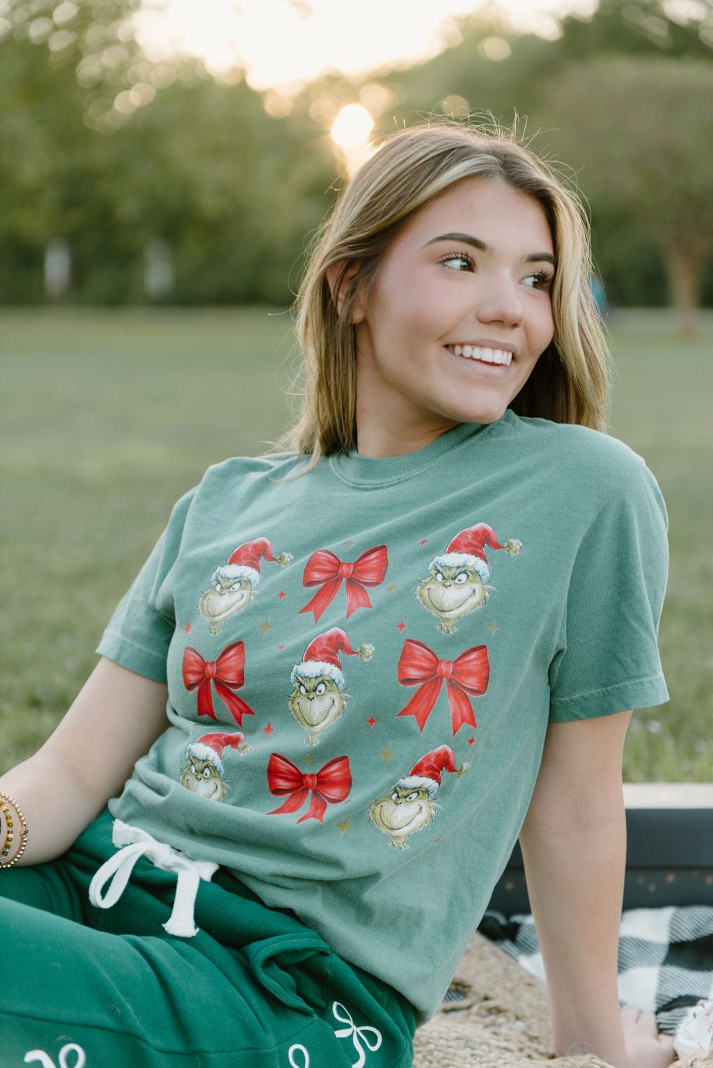 Green Grinch Coquette Graphic Tee - Funny Christmas T-Shirt for Women & Girls - Perfect for Holiday Parties, Ugly Sweater Contests & Festive Gatherings