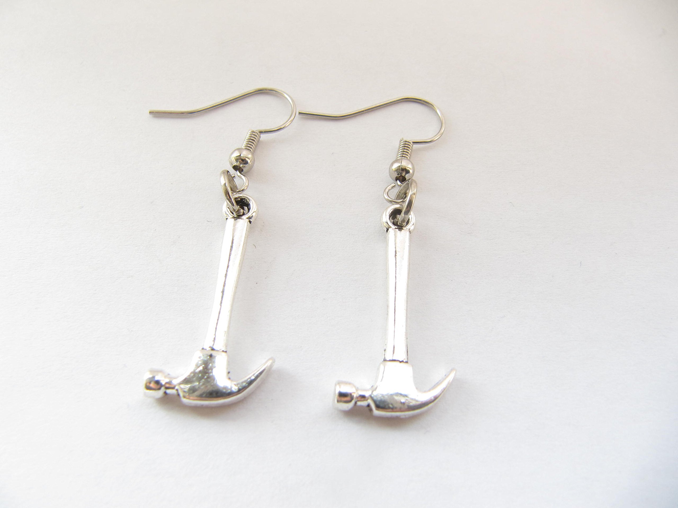 Hammer Earrings for Women - Unique Tool Jewelry Gift for Handyman, DIY Enthusiasts | Perfect for Construction Workers, Carpenters, Craft Lovers