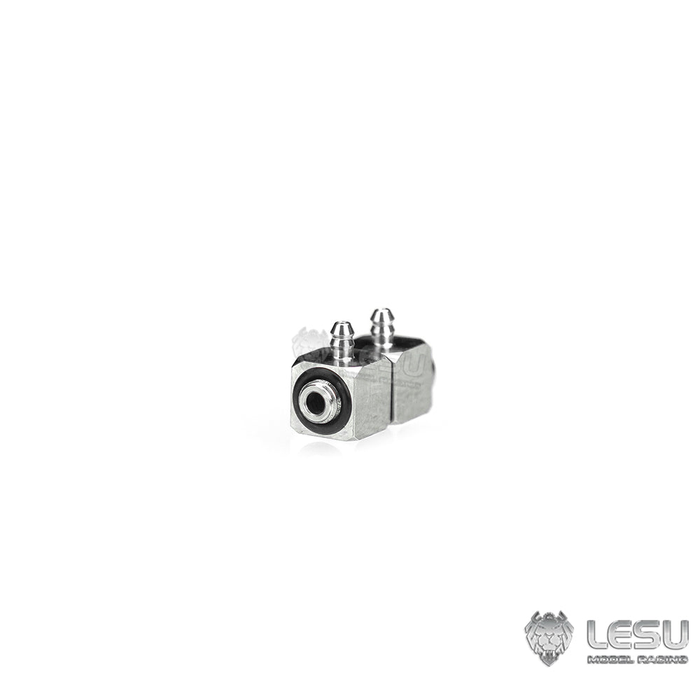 M5 Elbow Stainless Steel Conjoined Nozzle for LESU 1/14 RC Hydraulic Vehicle - Durable Metal Fitting for Radio Controlled Truck DIY Car Model - Perfect for RC Construction Vehicles & Heavy Duty Hydraulic Systems
