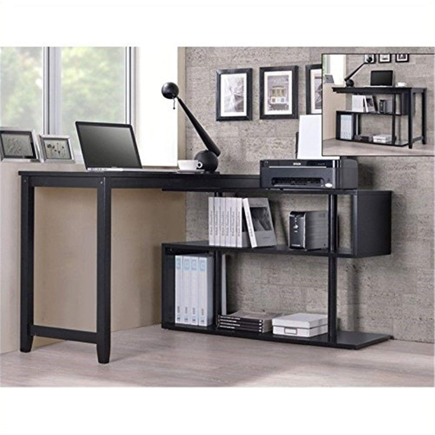 Virginia II Swing Out Desk - Space-Saving Wall Mounted Writing Desk with Drop Leaf Design for Home Office, Dorm Room & Small Spaces | International Caravan Furniture
