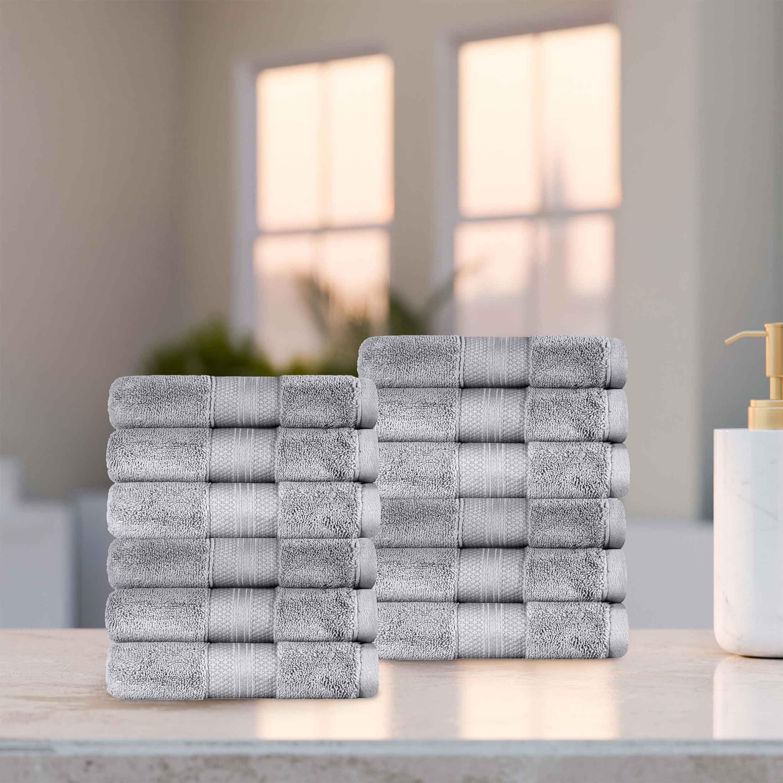 Premium 12-Piece Turkish Cotton Face Towel Set - Ultra Soft, Absorbent & Quick-Drying - Perfect for Spa, Gym, Travel & Daily Skincare Routine