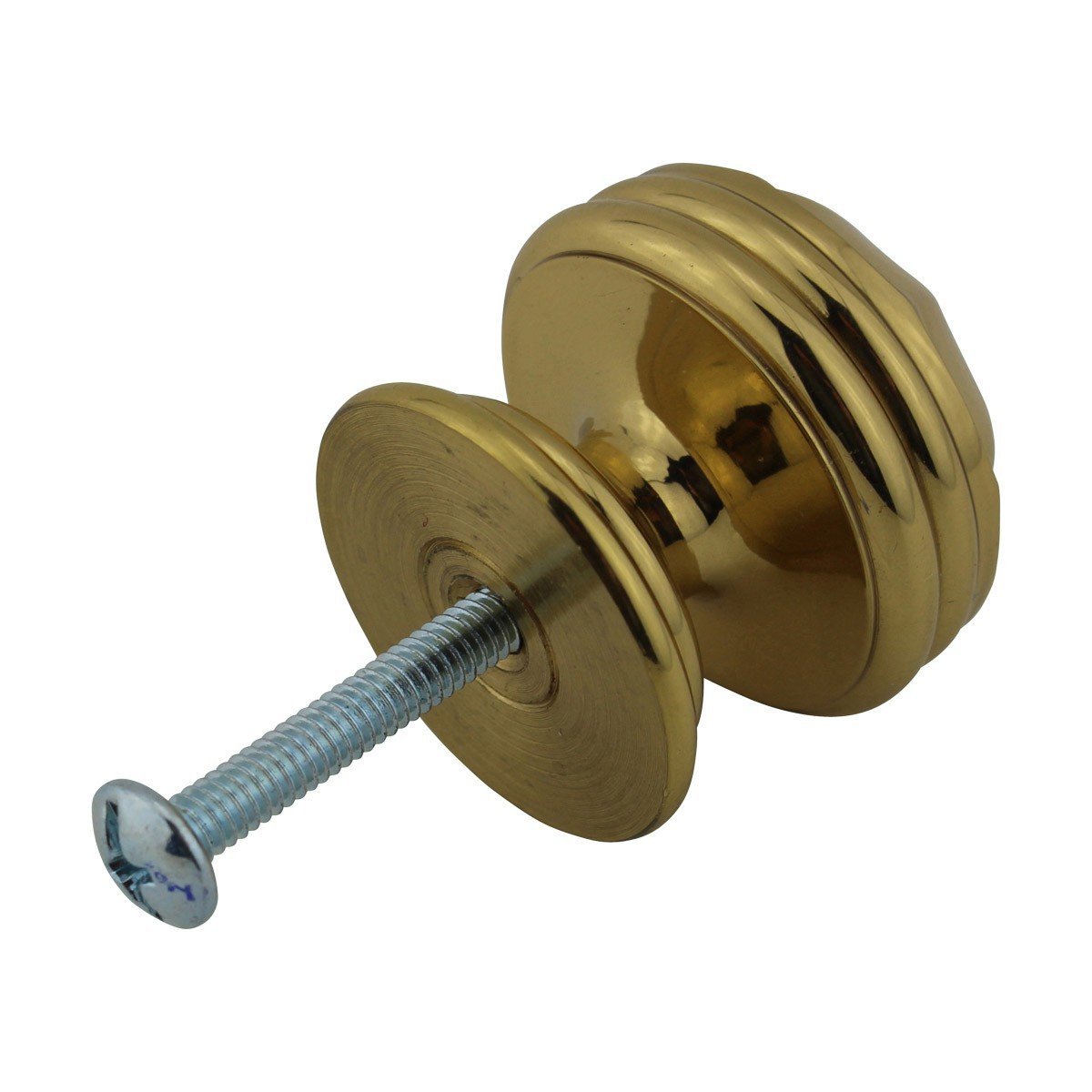 Bright Brass Cabinet Knobs - 1 1/4