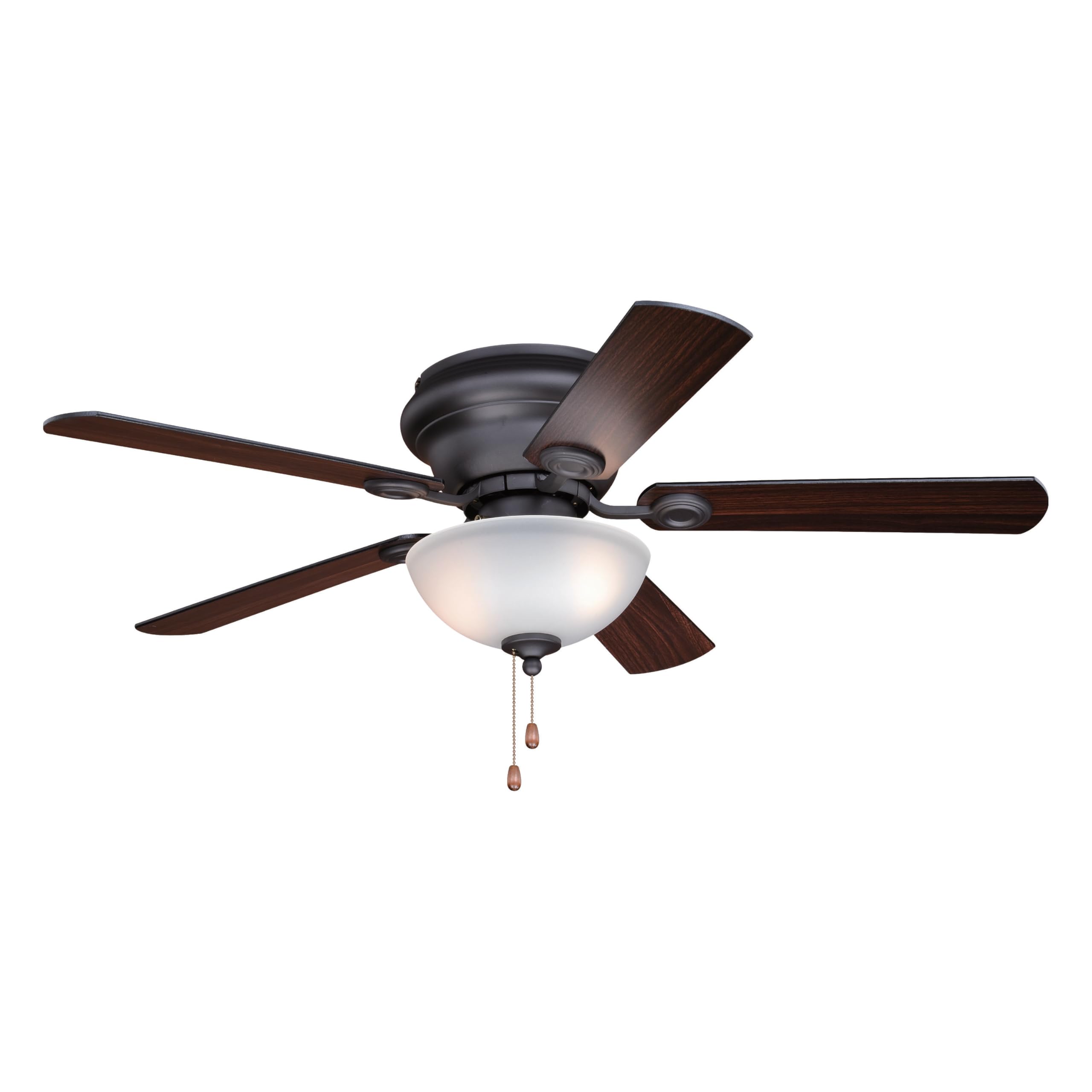VAXCEL Expo 42 Inch Bronze Indoor Flush Mount Ceiling Fan with LED Light Kit - Perfect for Living Room, Bedroom, and Office Spaces