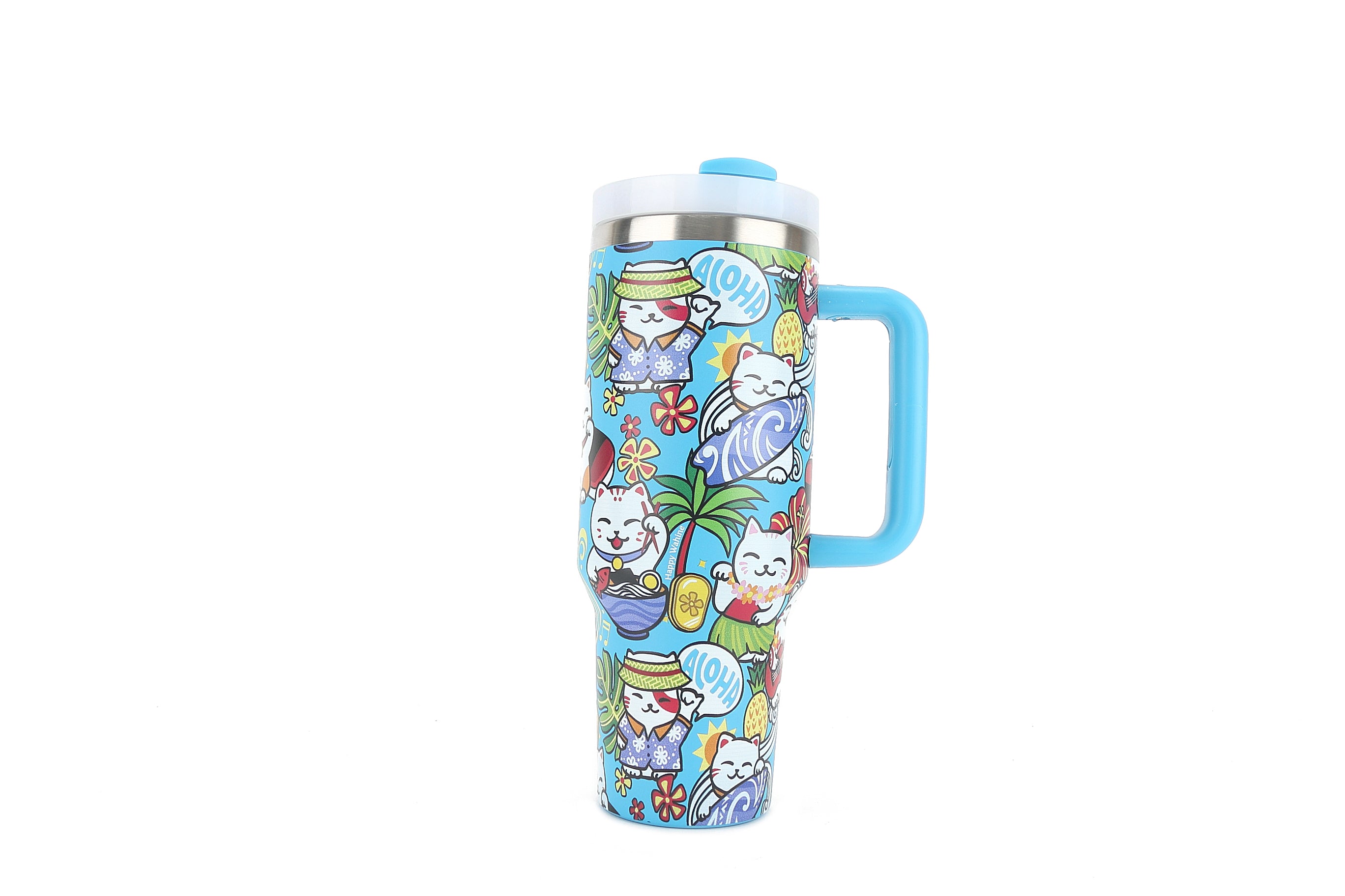 40oz Insulated Stainless Steel Tumbler with Lid & Straw - Leakproof Vacuum Sealed Double Wall Thermal Cup for Hot & Cold Drinks - Perfect for Office, Gym, Travel & Outdoor Activities - Neko Teal Color