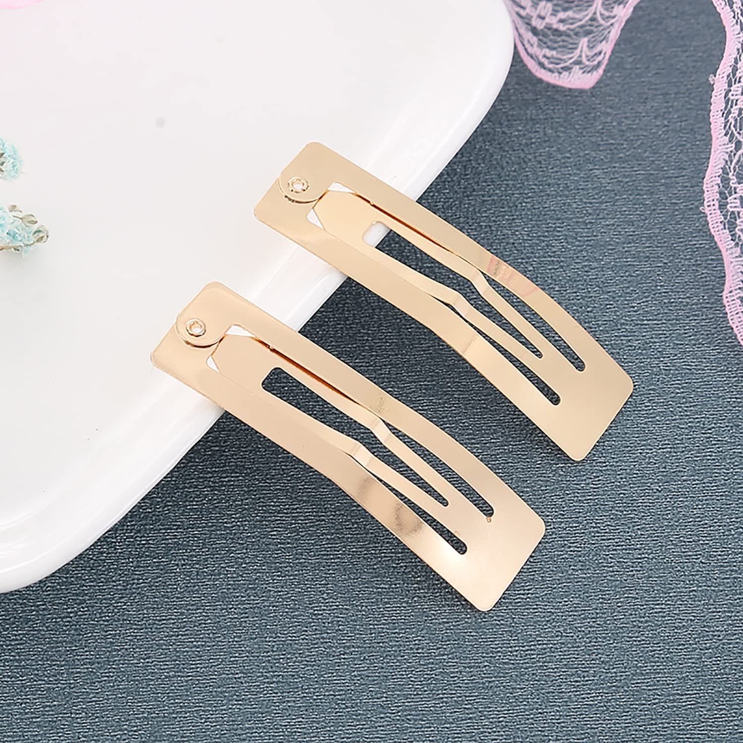 60 Packs Snap Hair Clips - 2 Inch Non-Slip Metal Hair Barrettes for Women & Girls (Gold, Black, Silver) | Perfect for School, Work, and Everyday Hairstyles
