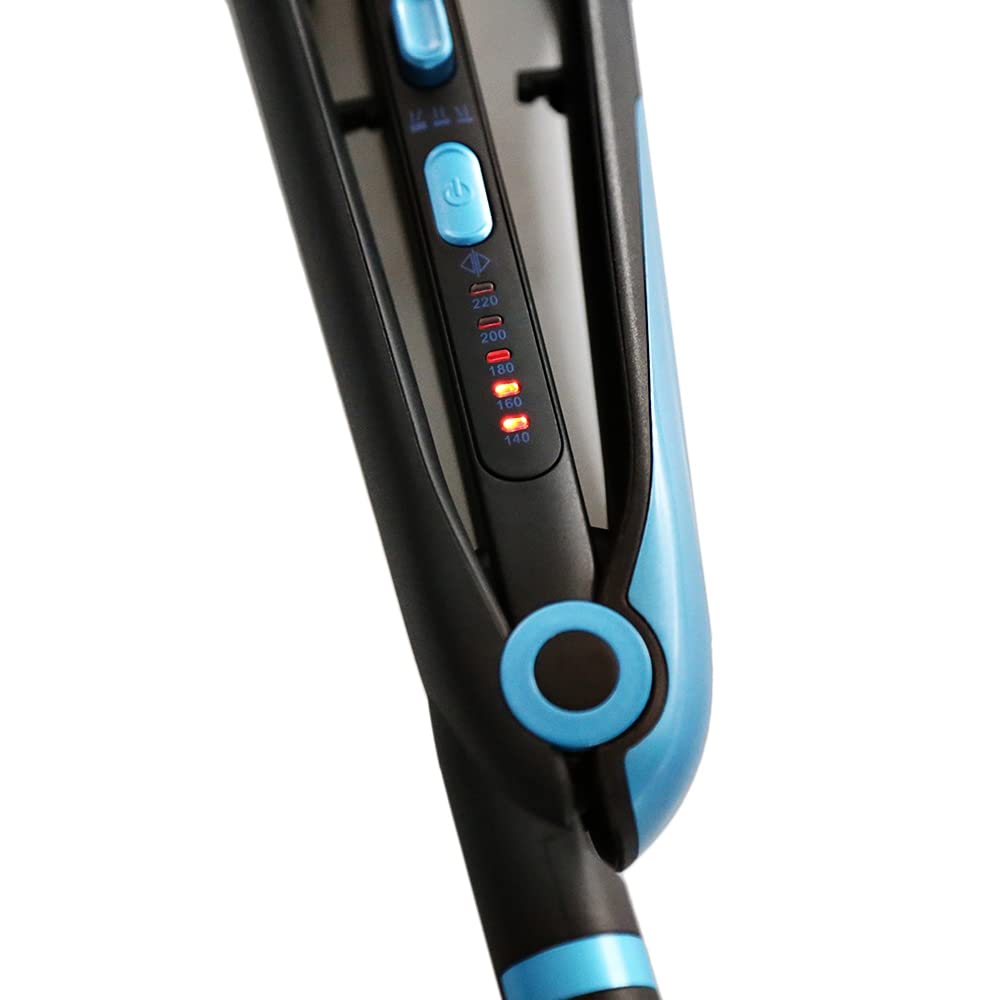 Professional 2-in-1 Portable Hair Straightener & Curler - Tourmaline Ceramic Coating, Dual-Use Styling Tool with 220°C Heat for Salon-Quality Results - Perfect for Travel, Home Use & Professional Styling